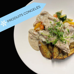 
                  
                    Poulet sauce crémeuse lardons et champignons
                  
                