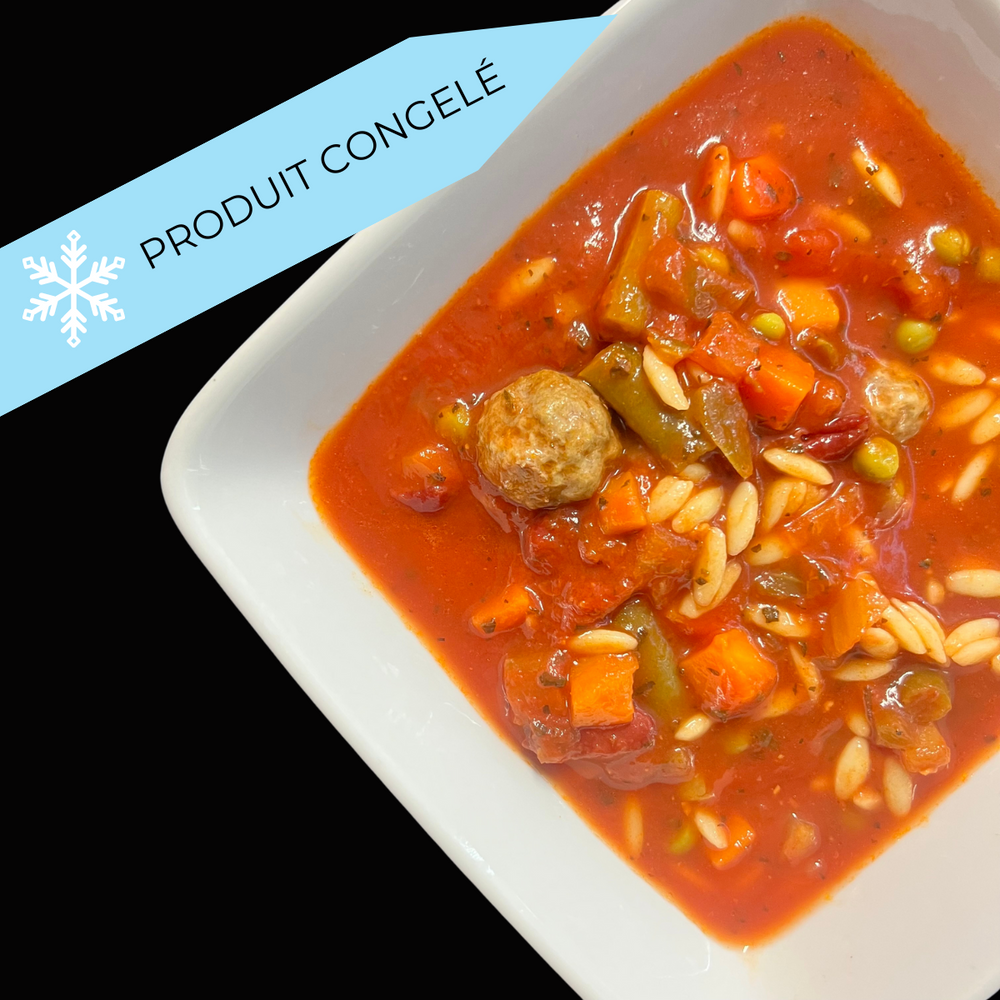 Soupe Minestrone aux boulettes de boeuf